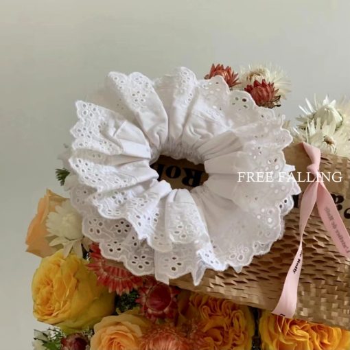 Dây Buộc Tóc Cotton Nguyên Chất Phối Ren Handmade Đa Năng Phong Cách Lolita Thời Trang Cho Nữ - Ảnh 3