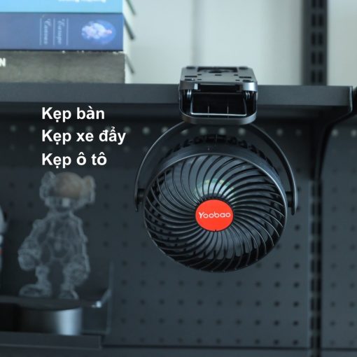 Quạt tích điện Yoobao F8 8000mAh , có đèn led, cổng USB kiêm sạc dự phòng 3in1 dùng từ 8- 30 tiếng - Ảnh 5