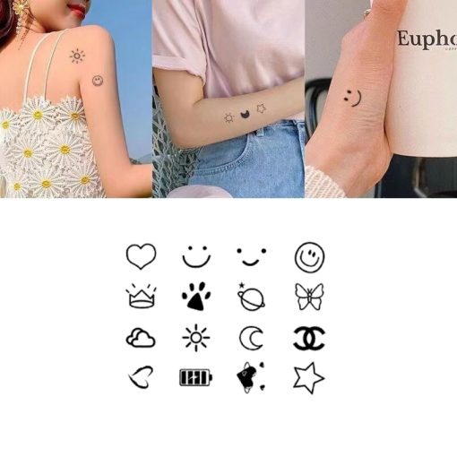 PAPAOZHU Hình Xăm Dán Tạm Thời Chống Nước Lâu Trôi Hình Mặt Trăng Ngôi Sao Cá Tính Cho Nam Và Nữ Paozhu Ins - Ảnh 4