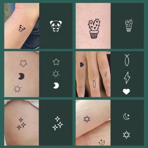 PAPAOZHU Hình Xăm Dán Tạm Thời Chống Nước Lâu Trôi Hình Mặt Trăng Ngôi Sao Cá Tính Cho Nam Và Nữ Paozhu Ins - Ảnh 3