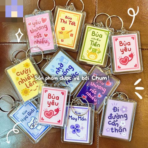 Siêu rẻ Móc khoá vô tri cho người vô tri - móc khoá cầu may, tài lộc, tình yêu, cầu bình an nlp có lớp seal trong - Ảnh 5