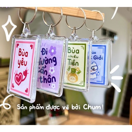 Siêu rẻ Móc khoá vô tri cho người vô tri - móc khoá cầu may, tài lộc, tình yêu, cầu bình an nlp có lớp seal trong - Ảnh 4