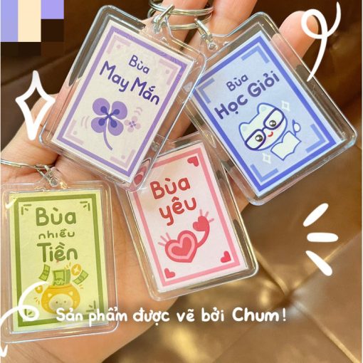 Siêu rẻ Móc khoá vô tri cho người vô tri - móc khoá cầu may, tài lộc, tình yêu, cầu bình an nlp có lớp seal trong - Ảnh 2