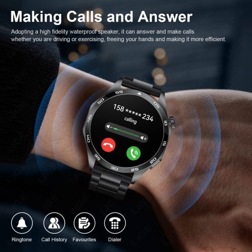 Đồng hồ thông minh LIGE Nam Bluetooth IP68 Theo dõi thể thao chống nước Nhịp tim - Ảnh 3