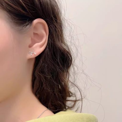 Roselife Khuyên Tai Bạc s925 Hình Hoa tulip Nơ Dành Cho Nữ Mặc Hàng Ngày - Ảnh 4