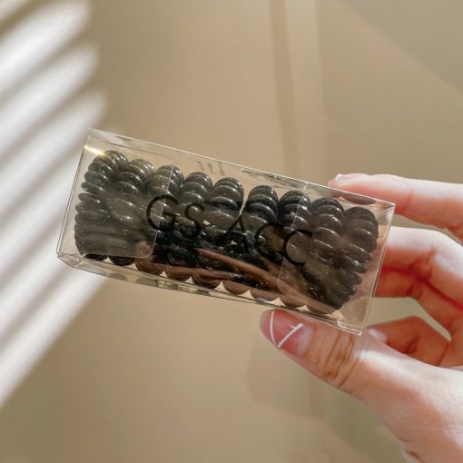 mùa hè Đen Dây Buộc Tóc Bằng Da Phong Cách Hàn Quốc Cho Nữ - Ảnh 5