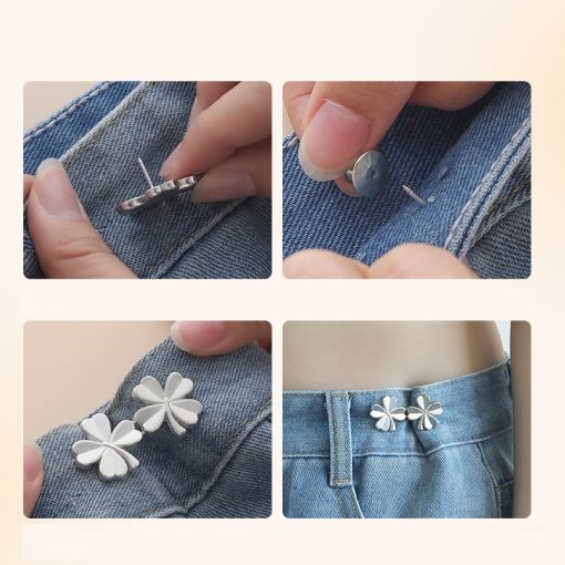Cặp khóa thắt lưng - Kẹp thắt lưng đàn hồi có thể điều chỉnh, Phụ kiện thời trang cỏ ba lá bốn lá - Ảnh 3