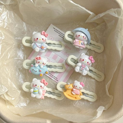 Kẹp tóc Kitty dễ thương, phụ kiện tóc bên hông mới dễ thương, mỏ vịt cô gái màu hồng hoạt hình phụ kiện tóc - Ảnh 2