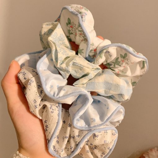 Cô Gái Ngọt Ngào Hàn Quốc Lớn In Hoa Dây Buộc Tóc Scrunchies Dây Tóc Phụ Kiện Tóc - Ảnh 4