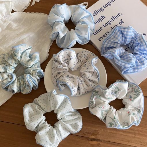 Cô Gái Ngọt Ngào Hàn Quốc Lớn In Hoa Dây Buộc Tóc Scrunchies Dây Tóc Phụ Kiện Tóc - Ảnh 3