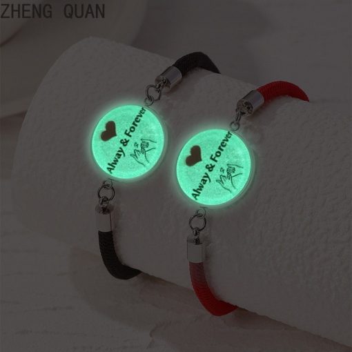 2 Cái / bộ Lãng Mạn Dạ Quang Mặt Trời Trăng Cặp Đôi Vòng Tay Thủy Tinh Mặt Trăng Charm Vòng Tay Trang Sức Tình Bạn Quà Tặng Ngày Lễ Tình Nhân Cho Nữ Thời Trang Phát Sáng Trong Bóng Tối - Ảnh 5