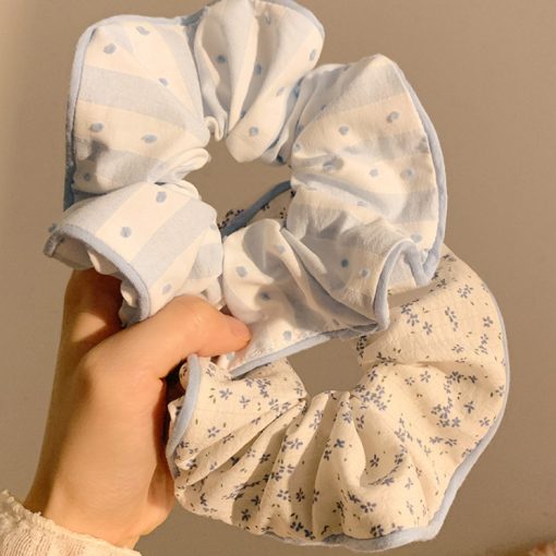 Cô Gái Ngọt Ngào Hàn Quốc Lớn In Hoa Dây Buộc Tóc Scrunchies Dây Tóc Phụ Kiện Tóc - Ảnh 5