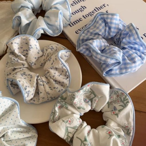 50 Kiểu Hàn Quốc Lớn In Hoa Dây Buộc Tóc Scrunchies Dây Tóc Phụ Kiện Tóc Cho Nữ - Ảnh 4