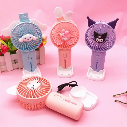 Hoạt Hình usb Quạt Sạc Hoạt Hình Dễ Thương Kuromi Cinnamoroll Giai Điệu hello Kitty mini Di Động Máy Tính Để Bàn Trẻ Em Quạt Cầm Tay Cho Trẻ Em Quà Tặng fot Trẻ Em - Ảnh 4