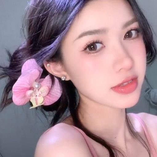 Cô Gái Ngọt Ngào Đẹp Phalaenopsis Hoa Kẹp Tóc Kẹp Bên Nổ Kẹp Phụ Kiện Tóc - Ảnh 5