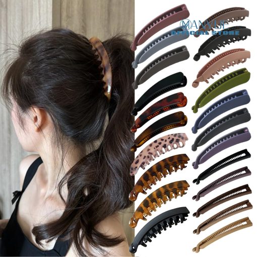 Lười Chuối Kẹp Tóc Tóc Đuôi Ngựa Cao Cố Định Hiện Vật Kẹp Dọc Phụ Kiện Tóc Cho Nữ - Ảnh 2