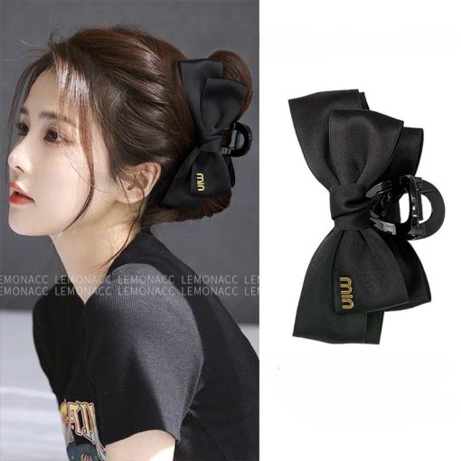 Nữ Phong Cách Công Chúa Nơ Tóc Kẹp Bên Đen Mũ Đội Đầu - Ảnh 3