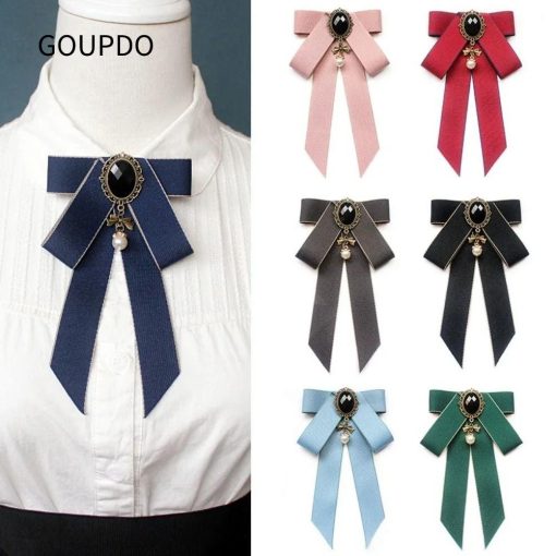 Goupdo Nơ, Trang Trí Cổ Phụ Kiện Trang Sức Nơ Trâm Cài, Sang Trọng Kim Cương Giả Hợp Kim Pha Lê Kim Cương Giả Bowtie - Ảnh 2