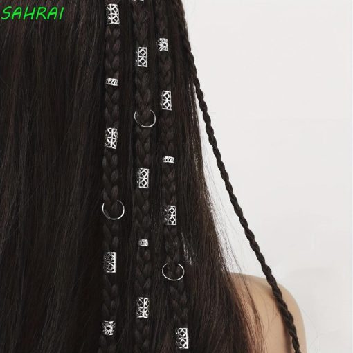 Sahrai 80 Chiếc Rỗng Ra Tóc, Dread Locks Và Bạc Dreadlocks Hạt, bông tai Phụ Kiện Tóc Mũ DIY Bẩn Bím Tóc Ống Bím Tóc Nam Vòng tóc rỗng - Ảnh 2