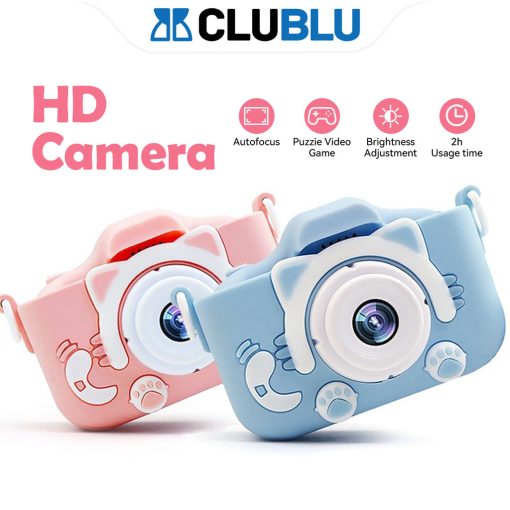 -CLUBLU- Máy Ảnh Kỹ Thuật Số Mini Mèo Camera-007 Cute Có Thể Sạc Lại Chống Sốc Cao Cấp Cho Bé - Ảnh 2