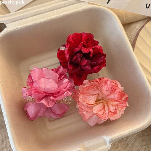 [Đào] Kẹp tóc hoa phong cách Trung Quốc Kẹp tóc hoa mô phỏng Kẹp tóc đuôi ngựa Kẹp móng vuốt tóc nhỏ - Ảnh 3