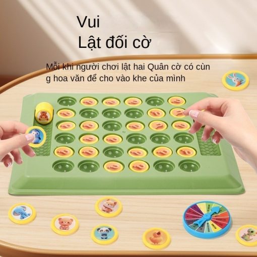Cờ lật hai người chơi vs. động vật, cặp trẻ em, thủ thuật ma thuật, tương tác giữa cha mẹ và con cái, trò chơi lý luận xếp hình - Ảnh 3