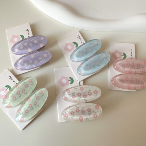 Kẹp Tóc In Hoa Dễ Thương Kẹp Tóc Mũ Barrettes Phụ Kiện Thời Trang - Ảnh 2