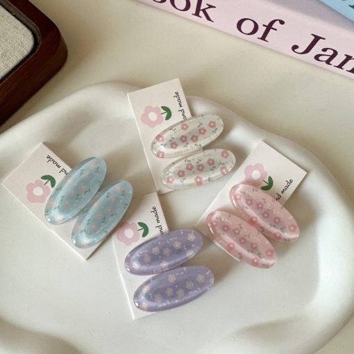 Kẹp Tóc In Hoa Dễ Thương Kẹp Tóc Mũ Barrettes Phụ Kiện Thời Trang - Ảnh 4