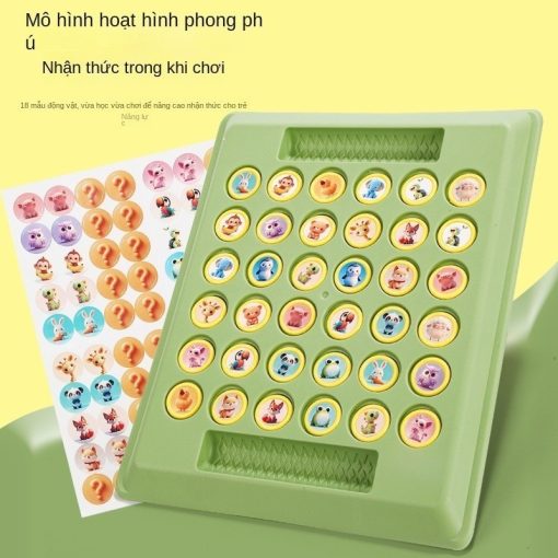 Cờ lật hai người chơi vs. động vật, cặp trẻ em, thủ thuật ma thuật, tương tác giữa cha mẹ và con cái, trò chơi lý luận xếp hình - Ảnh 4