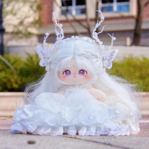 JKKLLJ Búp bê vải 20cm, có thể thay quần áo Búp bê Cotton mắt to, Quần áo trẻ em mặc dễ thương với bộ xương Bộ sưu tập búp bê trẻ em khỏa thân - Ảnh 6
