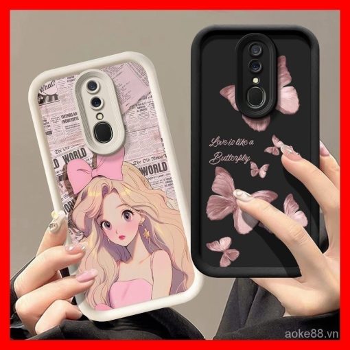 Ốp lưng Oppo F11 Ốp lưng TPU màu hồng đen thời trang dành cho Oppo F11 tpyts t5a1 - Ảnh 2