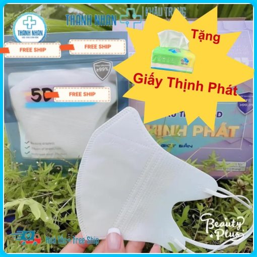 [Combo 100 Cái] Khẩu Trang 5D, Màu Trắng Đen,Chống Nắng,Chống Bụi,Chống Tia UV,Hàng Chính Hãng Công Ty - Ảnh 2