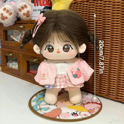 JKKLLJ Búp bê vải 20cm, có thể thay quần áo Búp bê Cotton mắt to, Quần áo trẻ em mặc dễ thương với bộ xương Bộ sưu tập búp bê trẻ em khỏa thân - Ảnh 3
