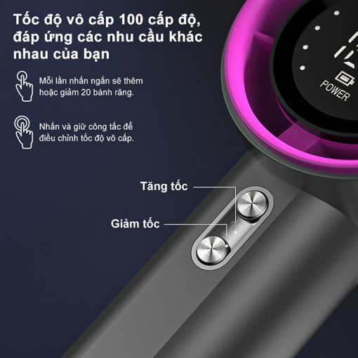 【Tặng quà/Bảo hành nửa năm】GOOJODQ 4000 mAh Turbo Jet Mini Quạt Sạc Tốc Độ Cao Cầm Tay Di Động Gió Mạnh 100 Gear - Ảnh 5
