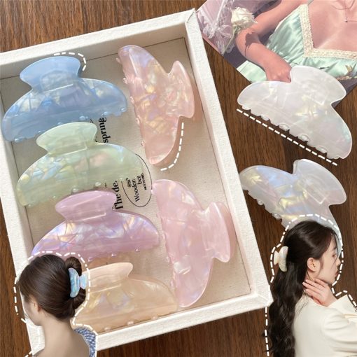 Pháp Ngọt Ngào Thời Trang Acetate Kẹp Tóc Mùa Hè Mới Cá Tính Chảo Tóc Cá Mập Kẹp Tóc Phụ Kiện - Ảnh 2