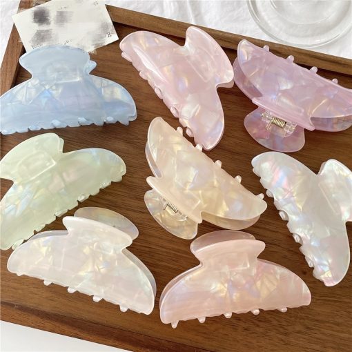 Pháp Ngọt Ngào Thời Trang Acetate Kẹp Tóc Mùa Hè Mới Cá Tính Chảo Tóc Cá Mập Kẹp Tóc Phụ Kiện - Ảnh 4