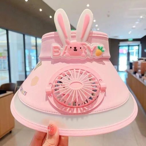 【giao hàng nhanh】Mũ chống nắng cho bé mùa hè USB quạt tích điện có thể sạc lại Air Head Top Chống tia cực tím Đi kèm với quạt Mũ chống nắng hoạt hình - Ảnh 2