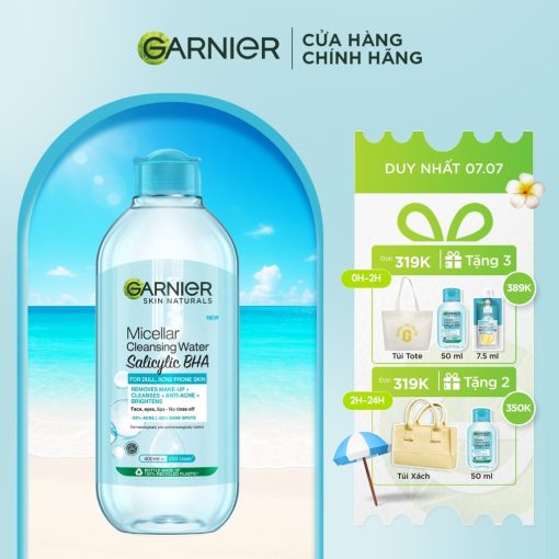 Nước Tẩy Trang làm sạch sâu dịu nhẹ cho mọi loại da (dầu, thường, khô, nhạy cảm) -Garnier Micellar Cleansing Water 400ml - Ảnh 2