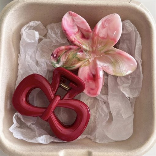 Cổ Điển Gradient Plumeria Hoa Kẹp Tóc Kẹp Kẹp Barrettes Phụ Kiện - Ảnh 5