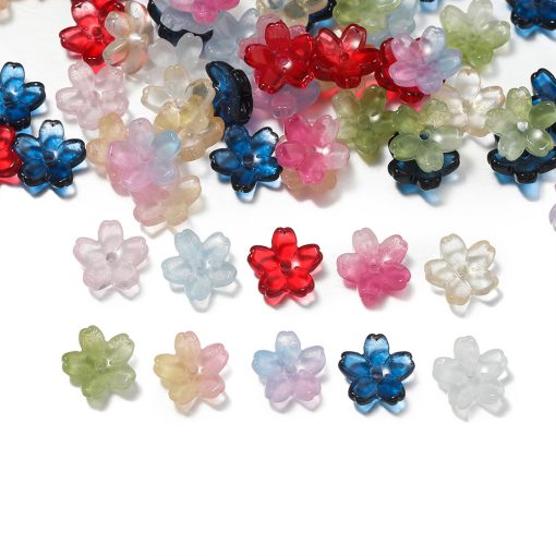 St. kunkka 10 Chiếc Thủy Tinh Sakura Hạt Hoa 10.5 Mm Thủy Tinh Tiếp Nhận Hạt Đế Cho DIY Vòng Tay Vòng Cổ Làm - Ảnh 3