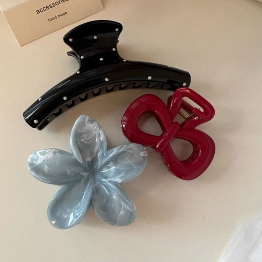Cổ Điển Gradient Plumeria Hoa Kẹp Tóc Kẹp Kẹp Barrettes Phụ Kiện - Ảnh 3