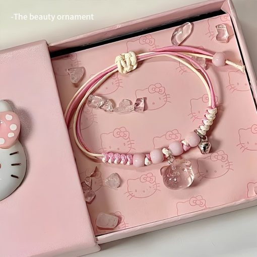 Quà tặng ngày lễ cho nam bạn gái kitty hello kitty mặt dây chuyền vòng tay cặp đôi bạn gái vòng tay 2025 mẫu mới - Ảnh 3