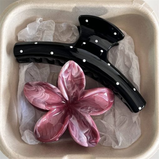 Cổ Điển Gradient Plumeria Hoa Kẹp Tóc Kẹp Kẹp Barrettes Phụ Kiện - Ảnh 4