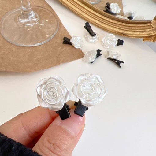 Roselife Hàn Quốc 1 Nhỏ Hoa Hồng Kẹp Tóc Cho Nữ Bé Gái Thời Trang Trắng Camellia Kẹp Tóc Barrettes Phụ Kiện Tóc - Ảnh 5