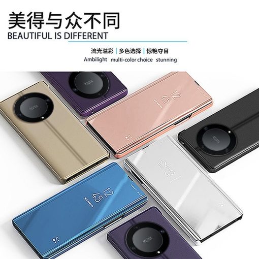 Ốp điện thoại dành cho Honor X9C X9 C 5g 2025 Ốp da lật lật mạ xem màn hình bao gương thông minh sang trọng từ tính cứng HP bảo vệ ví giá đỡ honorx9c x9b x9a B A - Ảnh 4