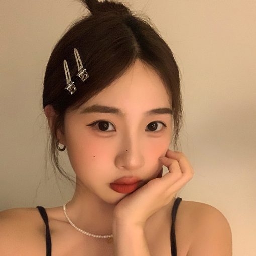 Kim Loại Nổ Trang Điểm Tạo Kiểu Kẹp Nữ Đơn Giản Bạc Kim Loại Mỏ Vịt Kẹp Phụ Kiện Tóc Thời Trang - Ảnh 3