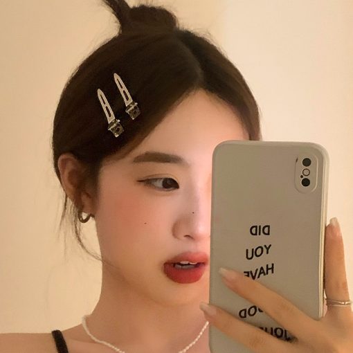 Kim Loại Nổ Trang Điểm Tạo Kiểu Kẹp Nữ Đơn Giản Bạc Kim Loại Mỏ Vịt Kẹp Phụ Kiện Tóc Thời Trang - Ảnh 6