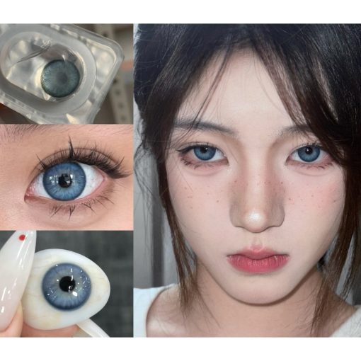 (2025.24 tháng 4) Dòng DZXBLAN, Thương hiệu Xiyoulens, 14.20mm, (Lớp 0-8.00), Kính áp tròng sử dụng hàng năm (xanh) - Ảnh 2