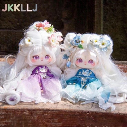 JKKLLJ Búp bê vải 20cm, có thể thay quần áo Búp bê Cotton mắt to, Quần áo trẻ em mặc dễ thương với bộ xương Bộ sưu tập búp bê trẻ em khỏa thân - Ảnh 2