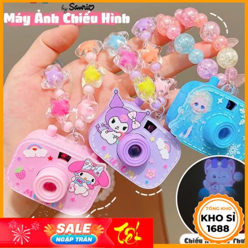 Đồ Chơi Máy Ảnh Chiếu Hình Kuromi, Melody, Cún Trắng Cho Bé Kèm Set Vòng Tay, Vòng Cổ - Quà Trung Thu - Quà Noel E2123 - Ảnh 2